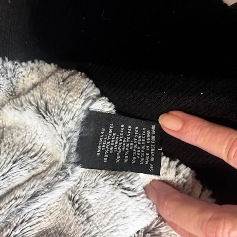 Jou Jou Black Faux Leather Moto Jacket | Size L - Picture 11 of 11